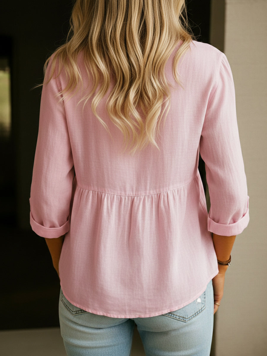 Camicia da donna in lino e cotone