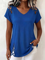 Top de algodón bohemio cómodo con recortes