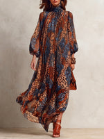 Elegantes Maxikleid aus Chiffon mit Leopardenmuster