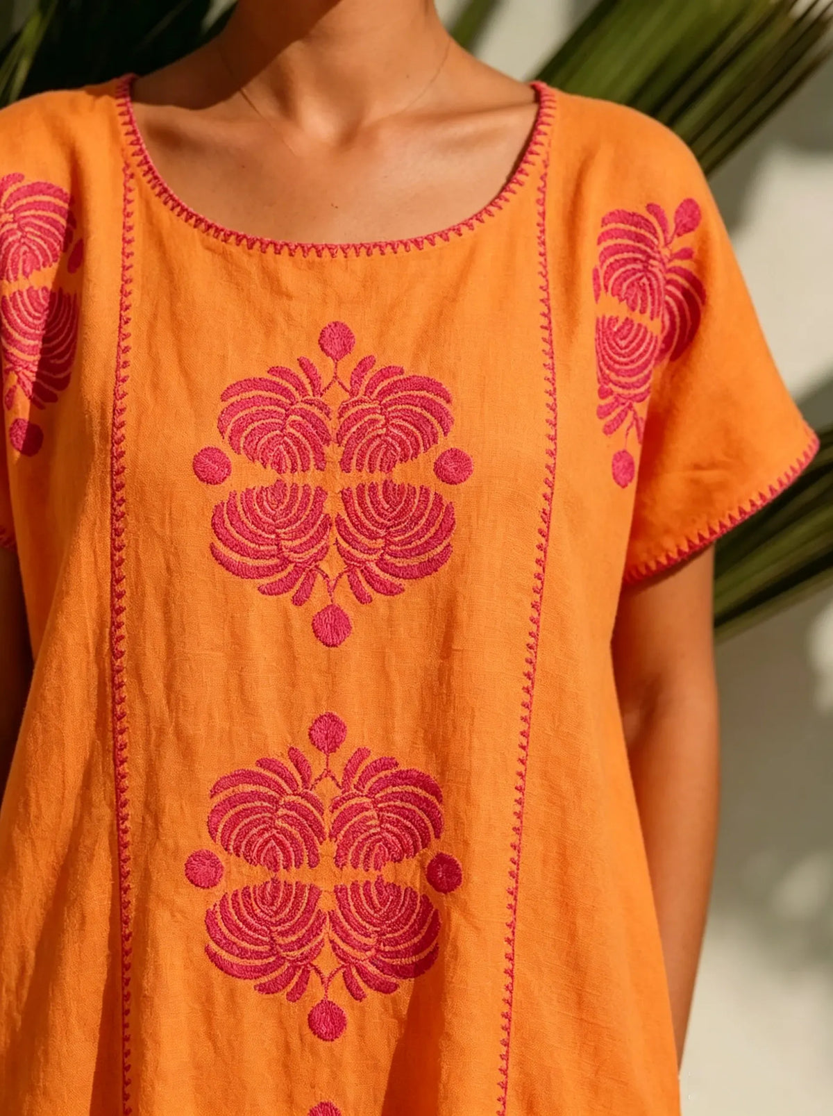 Vestido Maxi Étnico Laranja para Mulher