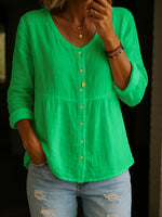 Camicia da donna in lino e cotone