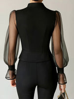 Camicia a maniche lunghe elegante retrò, ampia, artistica, casual, alla moda e chic
