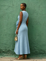 Elegantes Kleid mit Blumenverzierung – Perfekt für Partys, Hochzeiten und Urlaub