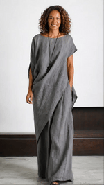 Set in cotone e lino Eleganza senza sforzo – Top morbido e pantaloni larghi e fluidi