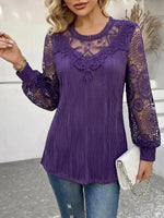Romantische, vintage-inspirierte Tunika-Bluse aus Spitze und mit Faltenwurf
