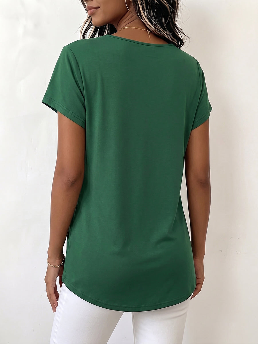 Top de algodón bohemio cómodo con recortes