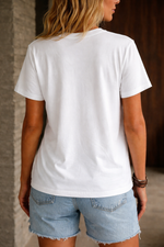 T-shirt casual e comoda in cotone con volant