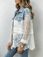 Damen Jeans- und Spitzenjacke
