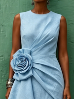 Elegantes Kleid mit Blumenverzierung – Perfekt für Partys, Hochzeiten und Urlaub