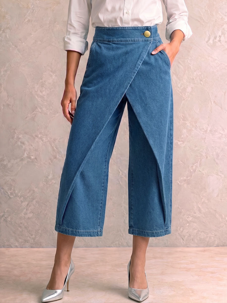 Jeans da donna a vita alta, larghi, corti e dalla vestibilità ampia