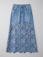 Stilvoller und lässiger Patchwork-Spitzen-Jeansrock