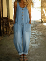 Gilet casual da donna in cotone e tuta in denim