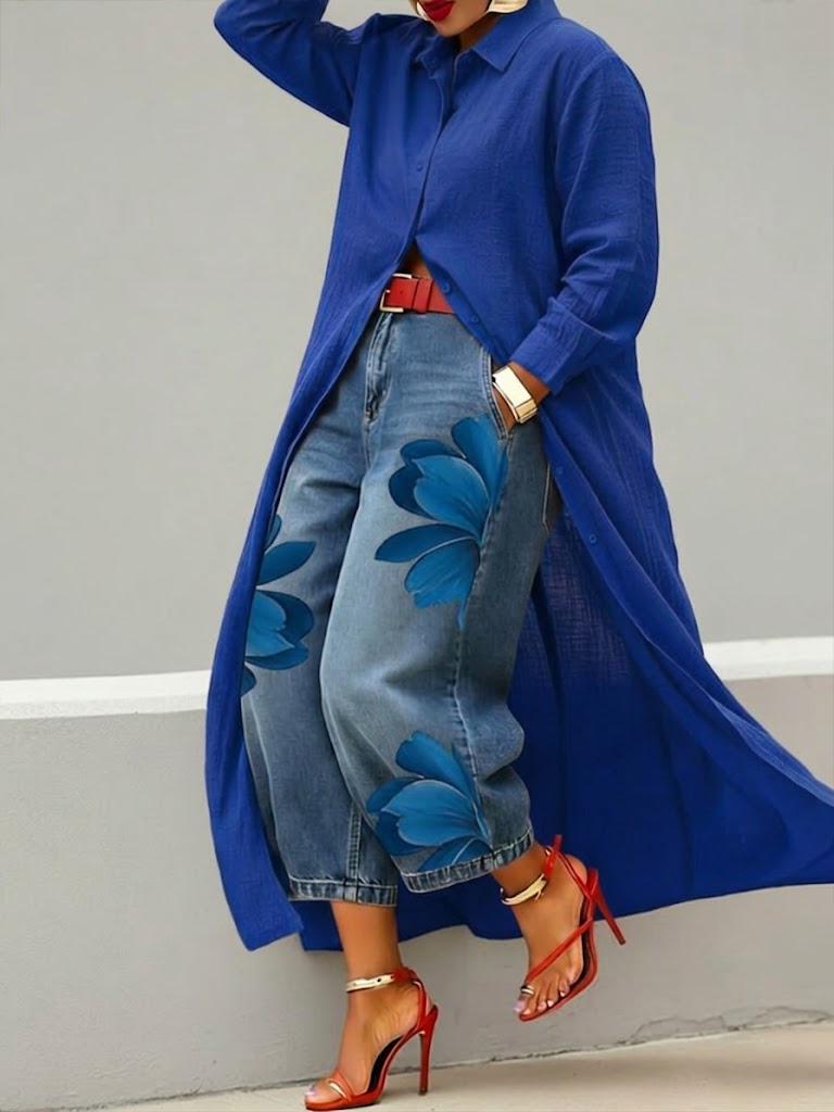 Vestito casual in lino e cotone