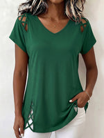 Top de algodón bohemio cómodo con recortes