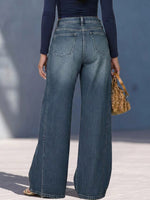 Damen Neue Hochtaillierte Lässige Weite Jeans mit weitem Bein