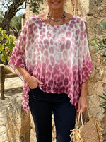 Dames roze luipaard ombre vleermuistop