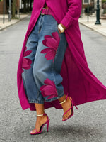 Jeans casuales con estampado artístico