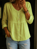 Camicia da donna in lino e cotone