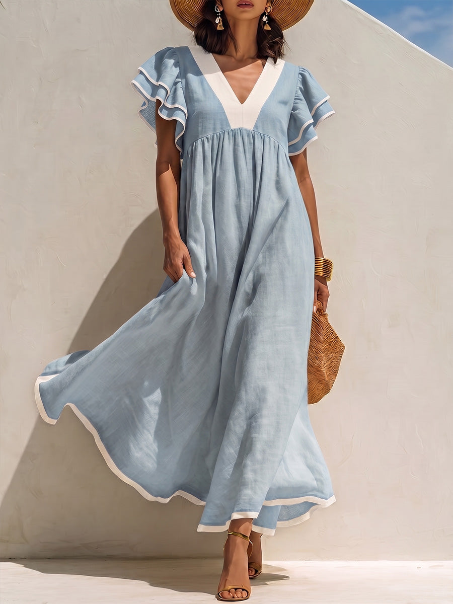 Robe vintage en coton et lin, tissus confortables