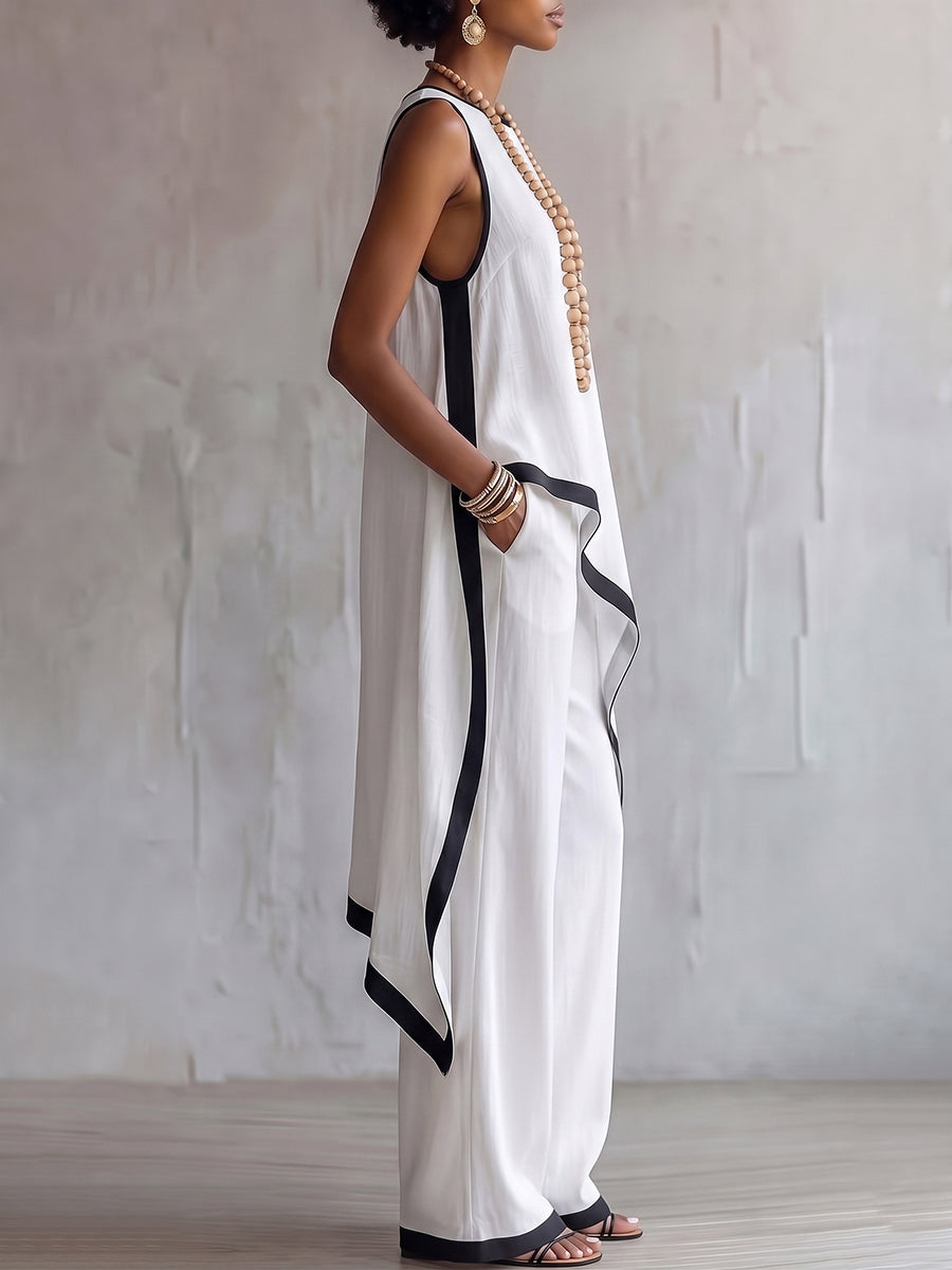 Set coordinati boho-chic traspiranti in cotone e lino