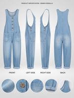 Gilet casual da donna in cotone e tuta in denim