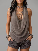 Set due pezzi con canotta lavorata a maglia casual e sexy