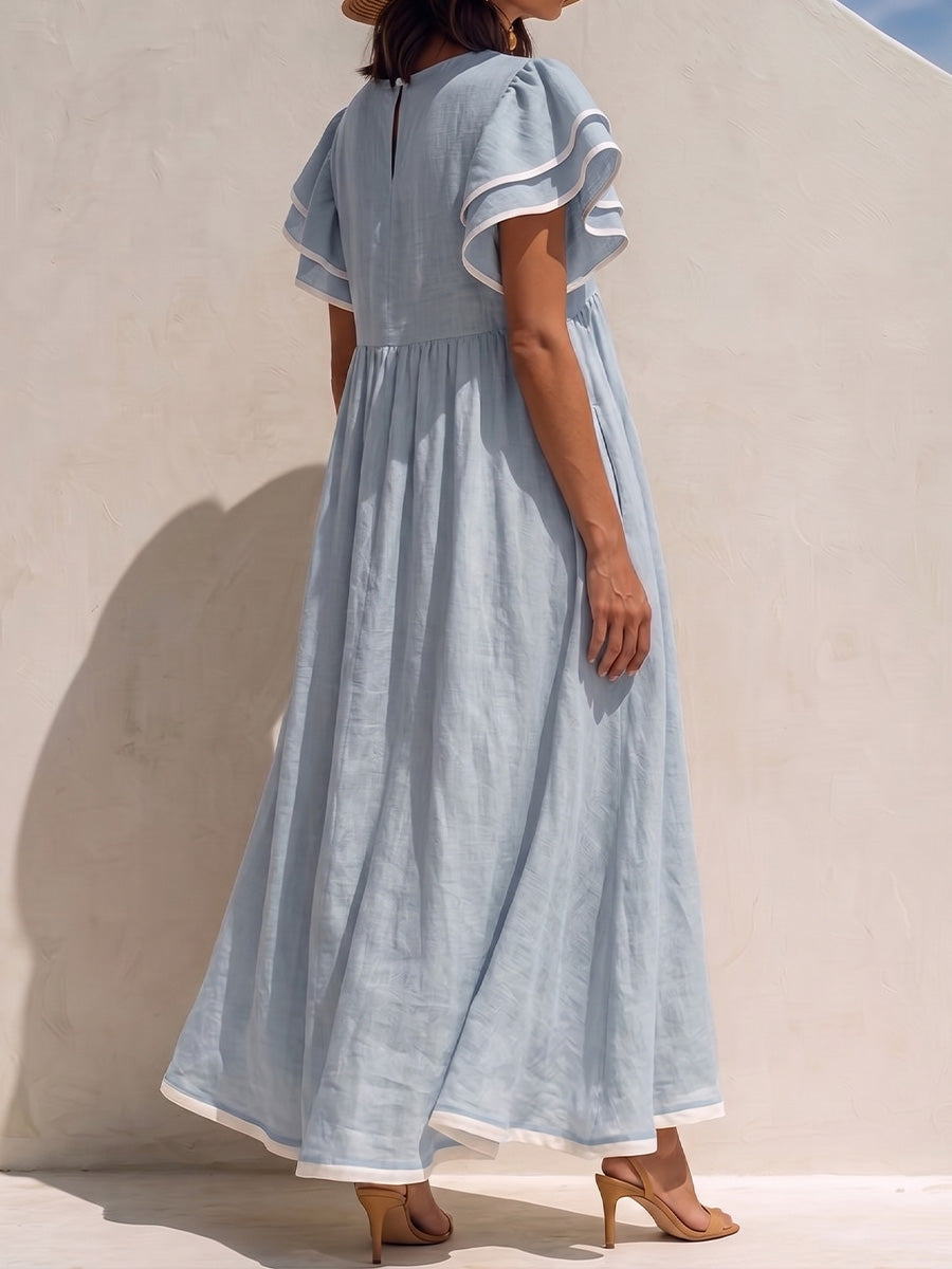 Robe vintage en coton et lin, tissus confortables