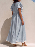 Robe vintage en coton et lin, tissus confortables