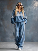 Gemütliche glänzende heiße Bohrung Jeansstil weite Trackpants