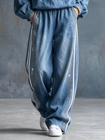Gemütliche glänzende heiße Bohrung Jeansstil weite Trackpants
