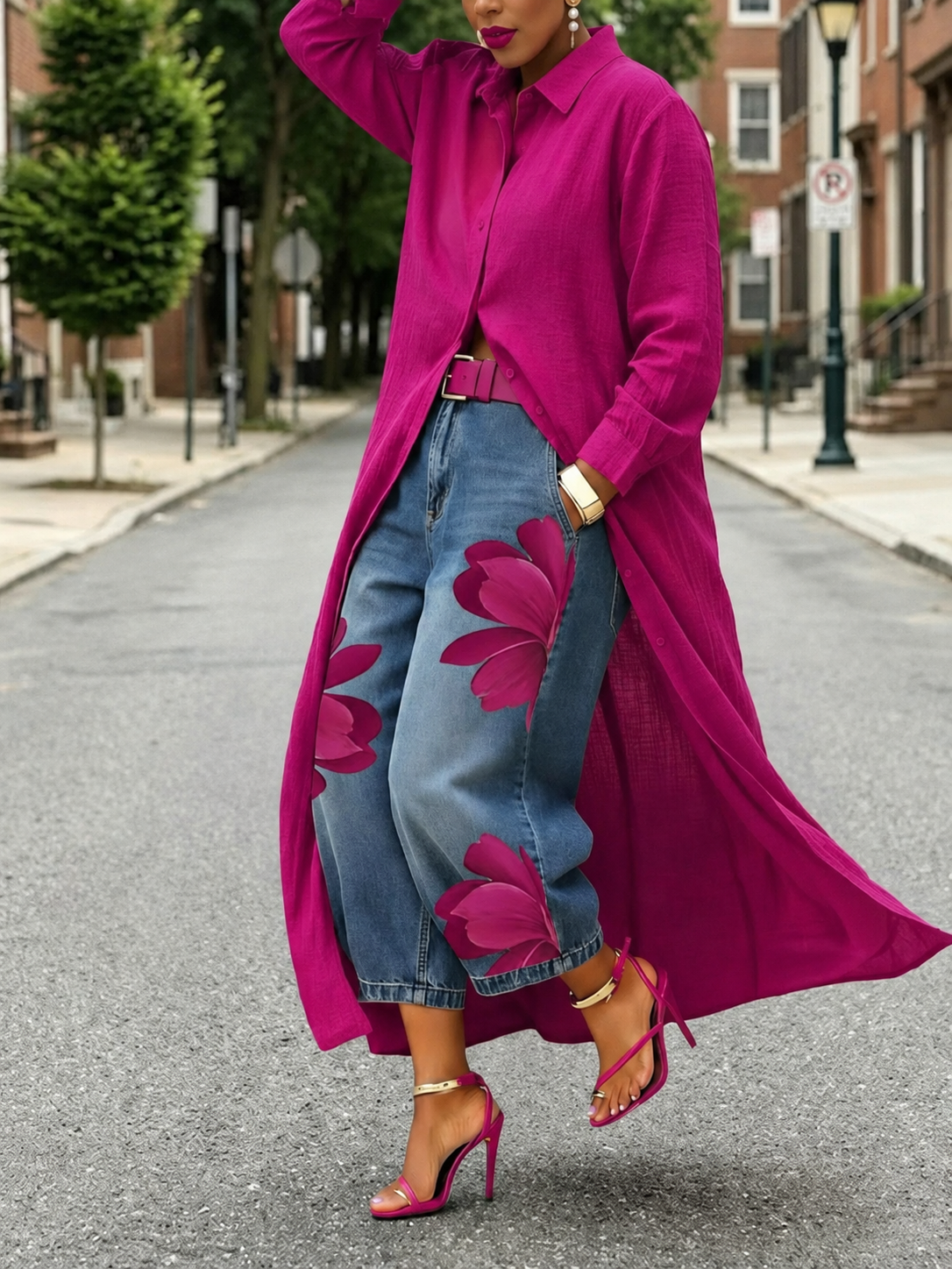 Vestito casual in lino e cotone