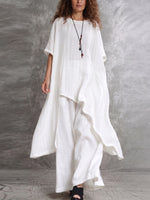Completo casual due pezzi con top lungo e pantaloni