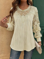 Blusa tunica romantica in pizzo e plissé d'ispirazione vintage