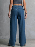 Jeans de mujer de talle alto, casuales, holgados y de pierna ancha
