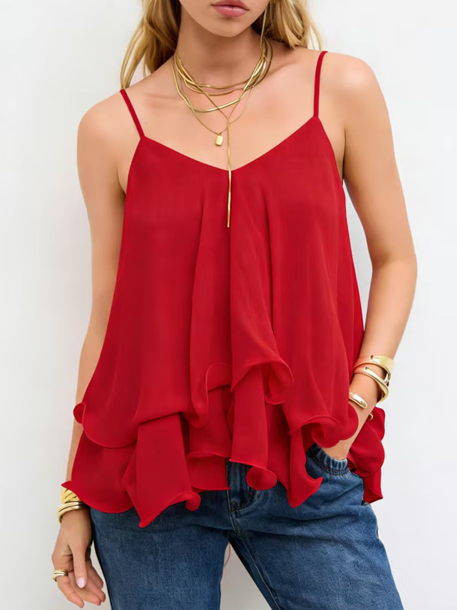 Haut caraco en chiffon élégant