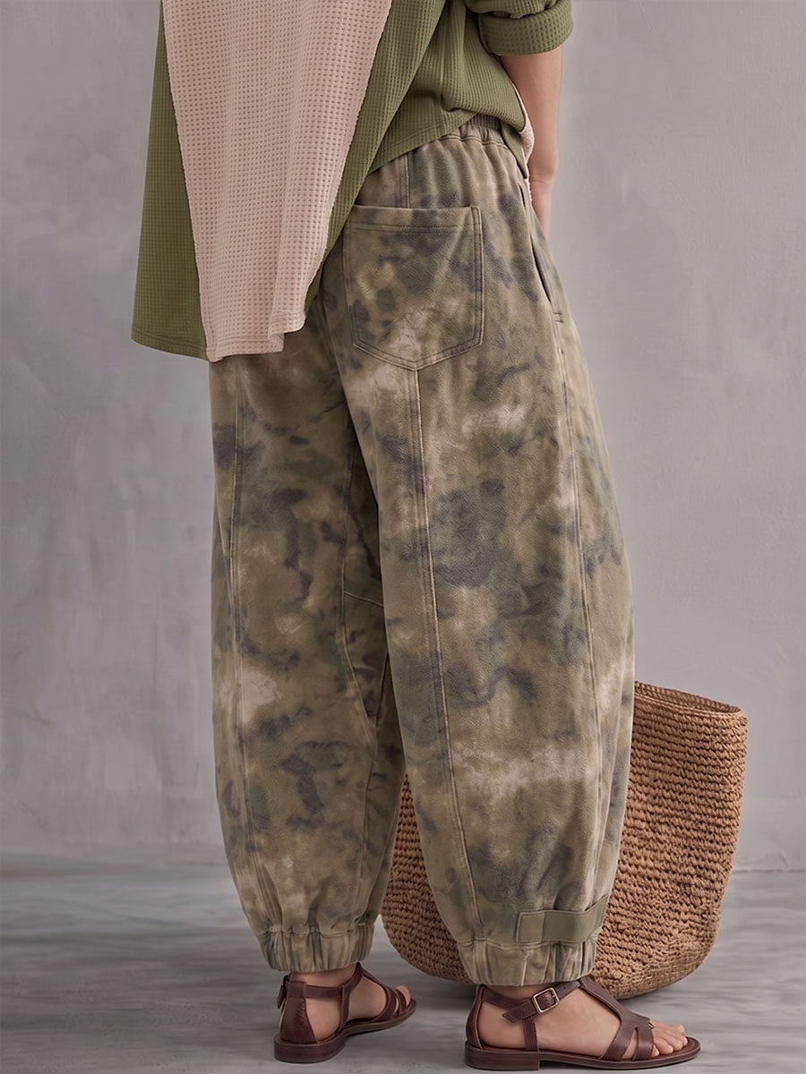Vintage-Kunst Bequeme Stoffe Kontrastreiche Camouflage-Hosen