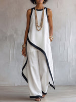 Set coordinati boho-chic traspiranti in cotone e lino