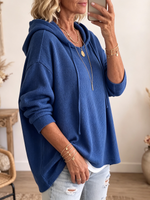 Lässiger Hoodie aus Waffelstrick