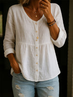 Camicia da donna in lino e cotone