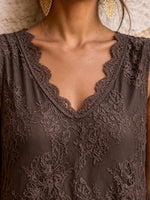 Vestido recto de encaje floral para mujer