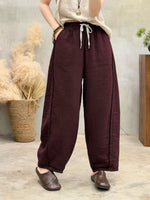 Pantalones casuales de lino y algodón