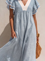 Robe vintage en coton et lin, tissus confortables