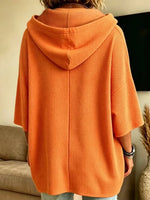 Casual oversized hettegenser i vaffelstrikk