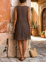 Vestido recto de encaje floral para mujer