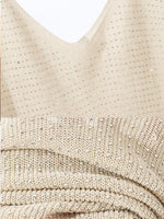 Gilet alla moda in maglia con strass scintillanti