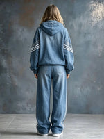 Gemütliche glänzende heiße Bohrung Jeansstil weite Trackpants