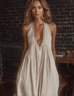 Women's Casual, Elegant, Comfortable Lace-trimmed Loose Linen Jumpsuit