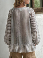 Camicia a righe in lino e cotone dalla vestibilità comoda